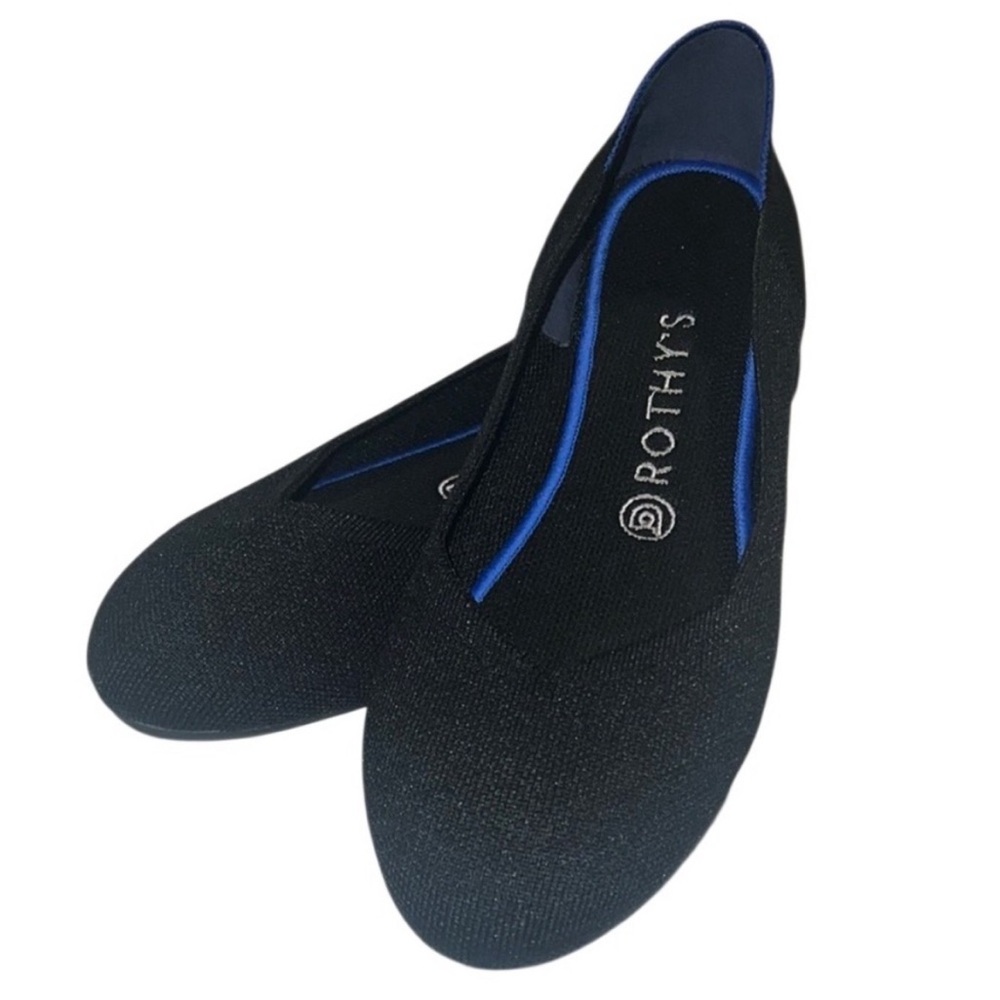 Rothy's Black Round Toe Knit Slip On Flats Size 9